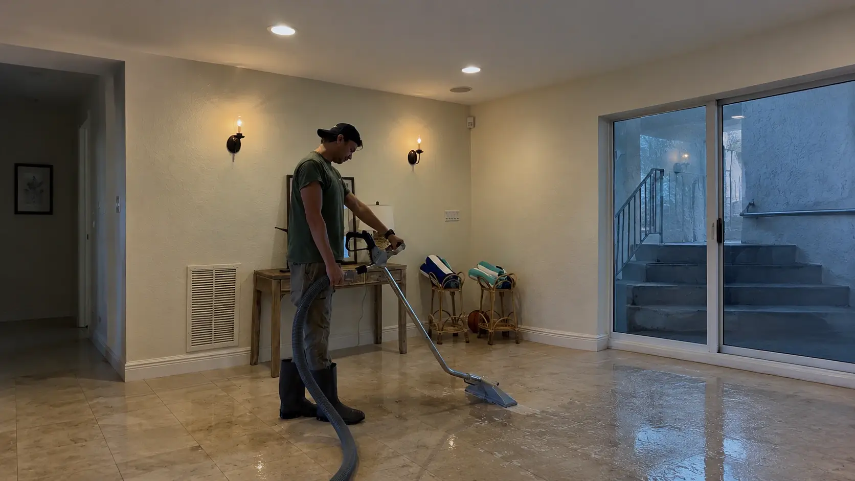 Emergency water damage inside a South Florida property